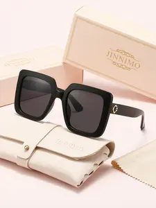 Stylish Women's Oversized Glasses for Big Faces, Includes Elegant Glasses Case and Cloth, Perfect Daily Accessory and Gift Option