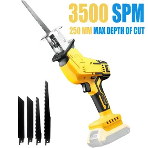 Cordless Reciprocating Saw Compatible for DEWALT 20V Max (NO BATTERY), Brushless Motor Variable Speed 0-3500 SPM Tool-free Blade Change, Recipro Sawzall with 4 Saw Blades for Wood/Metal Cutting (Tool Only)