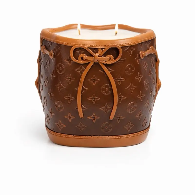 Double-Wick Flower Bucket Scented Wax Candle - Fragrance Freshener, Elegant Home Decor, Ideal Gift for Living Room, Bedroom