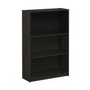 JAYA 3-Tier Easy Adjustable Shelf Bookcase, 9.5x24.5x40.3 in, Simple Look Indoor Shelving for Living Room, Home Office, Espresso