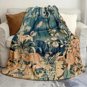 Multipurpose holiday gift blankets Detail of antique French tapestry in the Louvre Smooth blanket Suitable for living room bedroom warming blanket