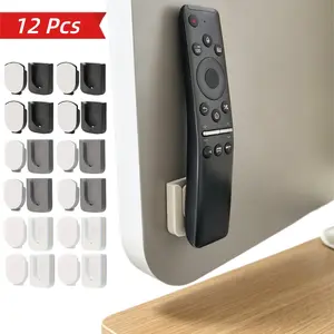 12 Self-Adhesive Hooks for Remote Control Storage, No Drilling Required, Wall-Mounted Organizer for Various Remotes, Model 240609