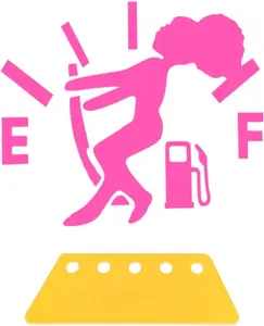 2 count Funny   Tank Cap Stickers,  Automotive High Gas Consumption Decal,  Gage Empty Stickers for   SUV,  Accessories (, Hair Female)