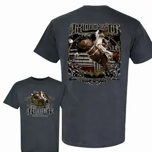 Rodeo Riding With Pride Shirt, Dark Western Graphic Tee, Front and Back Bucking Horse Cowboy T-Shirt, Rustic Rodeo Arena Shirt, Vintage Country Gift for Cowboys Cowgirls and Rodeo Fans