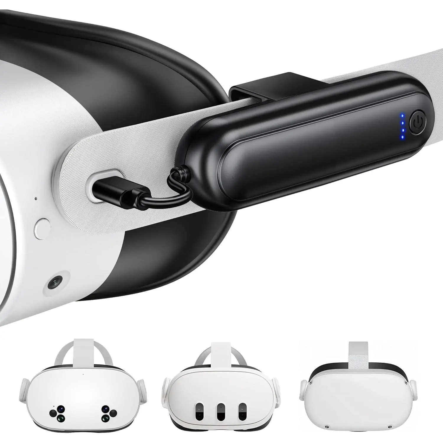 Pack for  Quest 3S/3/2, 20000mWh 18W    for Oculus Quest 3S/3 Accessories, Extended VR Headset , Lightweight and Portable Charger for Extra 2-4H, Black