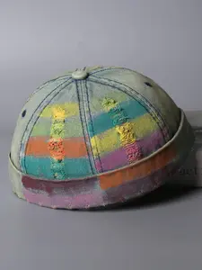 Fashion Unisex Distressed Hip Hop Adjustable Bucket Hat, Denim Fabric Old Style Flat Cap for Spring & Summer, Versatile Streetwear for Couples, Casual Trendy Hat, Adjustable Stylish Hat, Casual Outdoor Hat