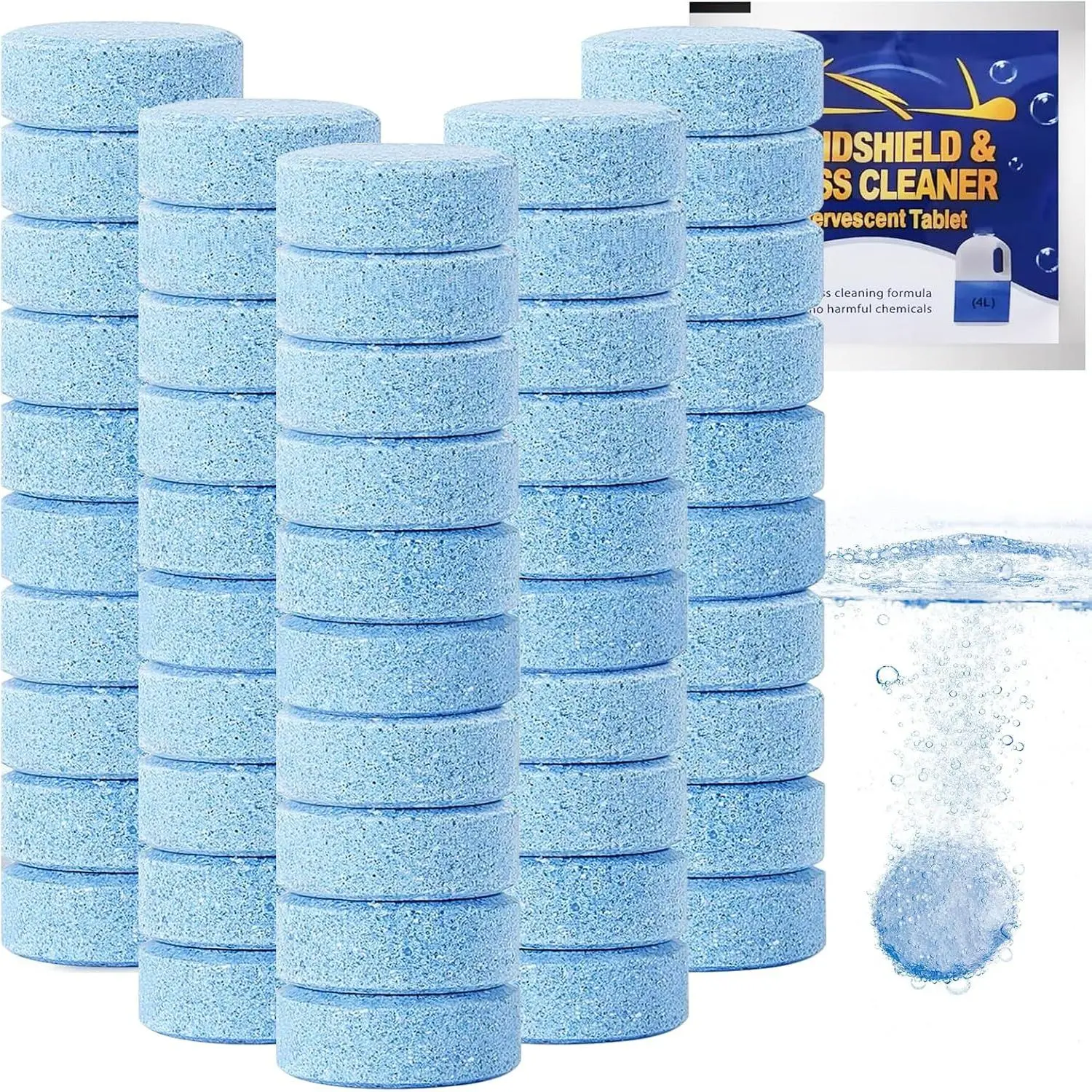 100 count  windshield washer fluid Concentrated Clean Tablets, Windshield Wiper Fluid (Winter: Use With De-icer or Methanol)