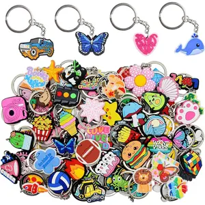 Gibleitz 30/50/100/200pcs Random Different Keychains, Lot Mixed Cute Keyring for Classroom Prizes Students Incentives