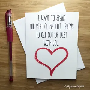 Romantic Card, Funny Love Card, Anniversary Card, Love Greeting Cards, Greeting Card, For Husband, For Wife, Cute Greeting Card