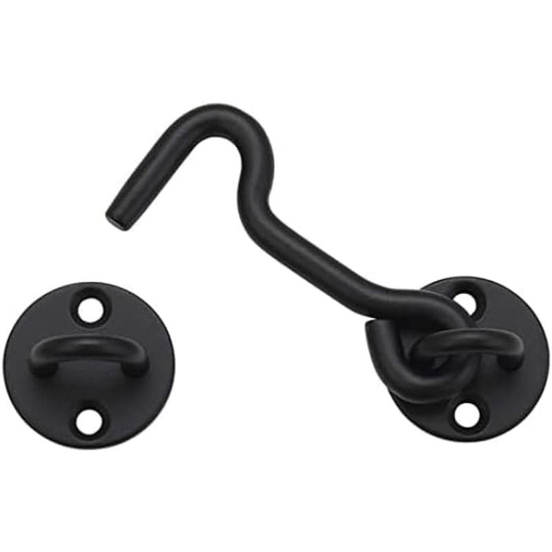 4” Privacy Hook and Eye Gate Latch Easy Lock for Barn Door, Black Raswik