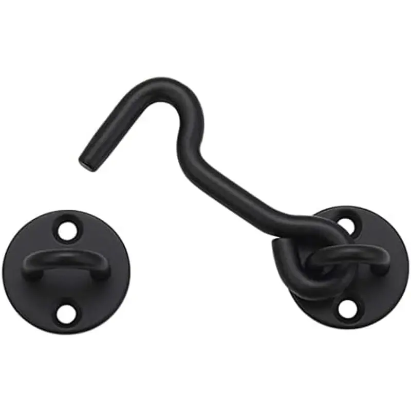 4” Privacy Hook and Eye Gate Latch Easy Lock for Barn Door, Black Raswik