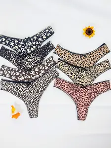 Women's Leopard Print Thongs, Sexy Panties Underwear Set, All Seasons Wear, Comfortable & Stylish, Perfect for Daily Use