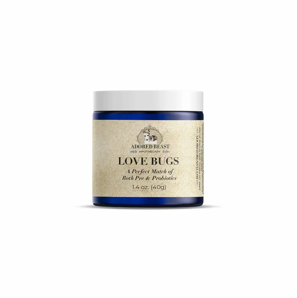 Adored Beast Love Bugs Daily Probiotic for Pets Gentle Pre & Probiotic Blend for Healthy Digestion & Immune Function