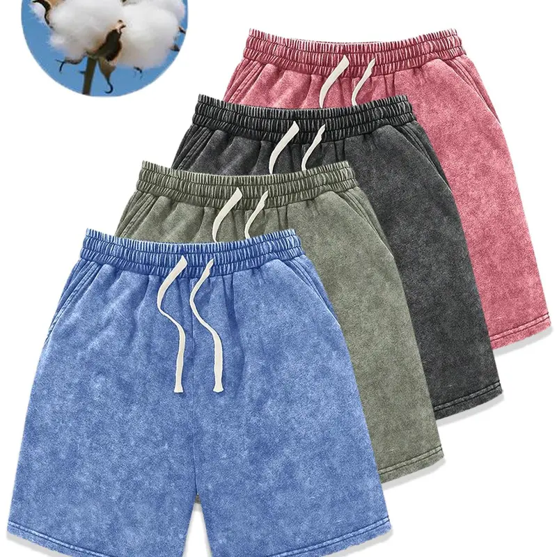Men's Washed Cotton Plain Outdoor Multi-Pocket Drawstring Waist Active Summer Shorts - Fitted/Casual Loose Options, Retro Street Vibes, 1/2/3/4-Piece Sets, Suitable for Running, Golf, Multi-Pocket Drawstring Men's Shorts