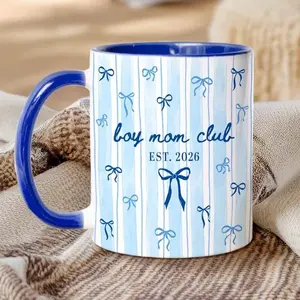 Coquette Boy Mom Club Mommy Est 2026 First Mother Day Mug