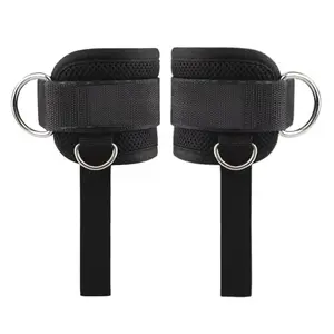 1 Pair Ankle D Ring Straps Thigh Leg Pulley Lifting Padded Cable Attachment Gym