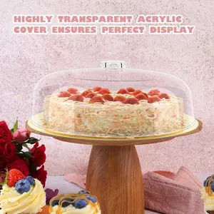 11" Clear Acrylic Cake Dome | Cake Stand Display Cover for Pastries & Desserts