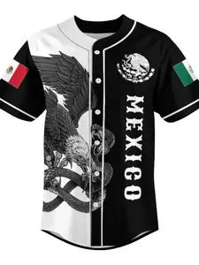 Mexico Heat Baseball Jersey-Sporty & StylishButton-Up with Green, White & Red Accents! Mexican Hot Weather Baseball Jersey, Stylish Button Design with Accents, Perfect for Sports Fans & Casual Wear, Sports Clothing