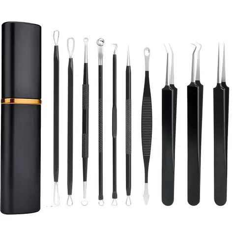 Professional Blackhead Remover Kit, 10pcs/set Blackhead Extractor Kit, Skincare Tools for Women & Men, Blackhead Cleansing Tool, Blackhead Cleaning Instrument