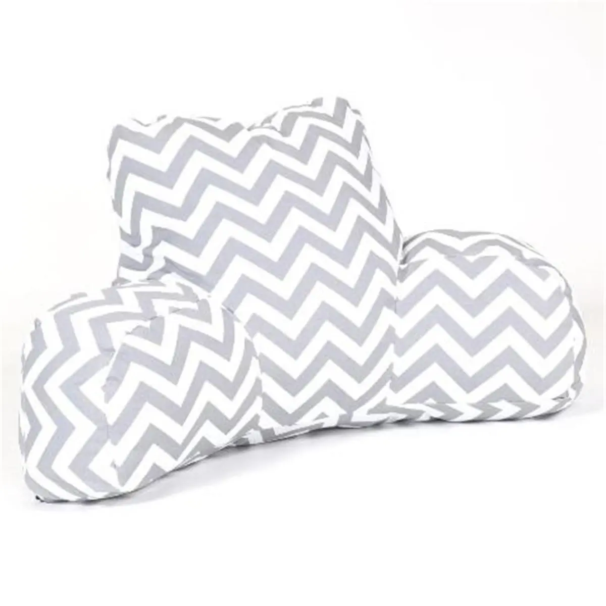 Majestic Home Gray Chevron Indoor/Outdoor Reading Bean Bag Pillow - Polyester, Removable Slipcover, 33x6x18 in, Hang Dry, Spot Clean, Up to 1000 Hours UV Protection, Indoor/Outd.