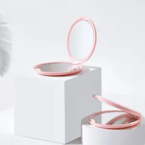 Round Foldable Pocket Mirror | HD Double Sided Portable Makeup Mirror | Cute Pink Design