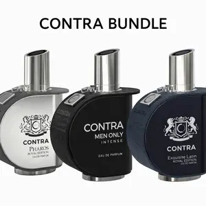 Contra Bundle Pour Homme – Perfumes EDP By Camara Perfumes| Contra Exquisite Latin Royal 100 ml/ Contra Men Only Intense 100 ml / Contra Pharos Royal Edition - 100ML EDP.