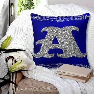 Silver Letter A~Z Throw Pillow, Soft Fabric, 45cm Square Size, Hidden Zipper, Suitable for Couch, Bed, Sofa, Chair, Living Room, Bedroom, Office, Great for Monogram and Elegant Themed Rooms. Includes Pillow Insert