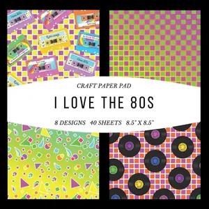 Craft Paper Pad I Love The 80s 8.5x8.5 Craft Paper, 8 Designs, 40 Sheets: Origami Vintage Flowers Pattern Scrapbooking Cardmaking Craft DIY Die Cuts ... Album for Kids Party Christmas Greeting Cards Paperback – April 15, 2021