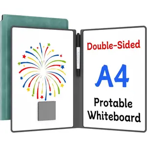 Small Dry Erase Board,12" x 9" Portable Dry Erase White Board,Double-Sided Folding Whiteboard with Pen(Blue)