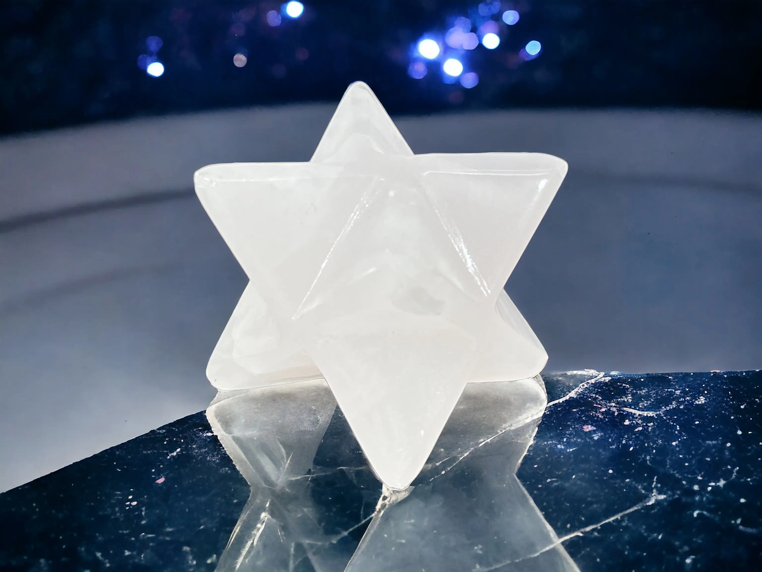 Crystal Calcite Merkaba Star, Sacred Protection Crystal