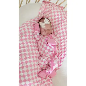 Infant Swaddle in Pink Checkered