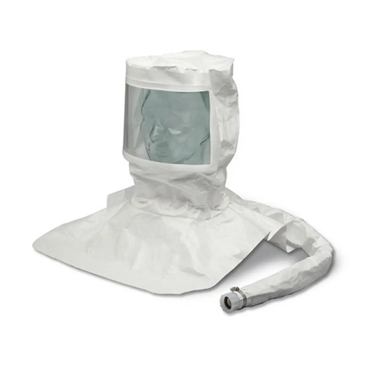 212 MAIN Disposable Saran Laminated Tyvek Safety Hood - Patented Maintenance-Free SAR Assembly, LP Flow Adapter, OBAC Fitting for Chemical Handling, Tyvek Laminate
