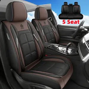 Enhance Comfort Car Seat Covers - Waterproof Stain Resistant Easy to Clean PU Leather for 5 Seats Front and Rear Rows Full Body Protection