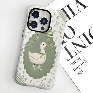 Cute Geese Phone Case , Goose Case Mobile Phone Cover , Trendy Protective Cover for iPhone 17 Pro Max Phone Case 17 Air 16E 16 15 Plus 14 13 12 11 X XS Max XR 7 8 Plus Phone Cases ,Perfect Gift Duck Bow