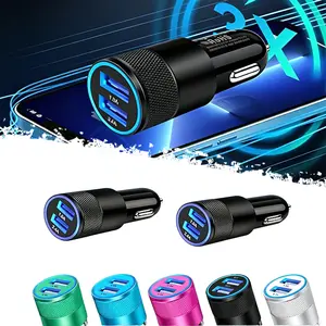 DIBMS Car Charger, [2-Pack/3.4A] Fast-Charging Dual-Port USB Cigarette Lighter Adapter, Compatible with iPhone, iPad, and Samsung cars accessories car stuff fun car accessories,car charger,cigarette lighter usb charger,car phone charger