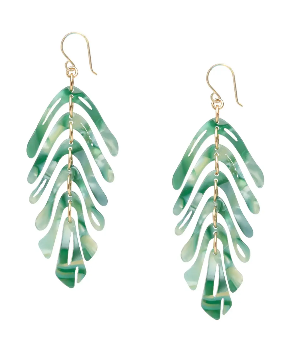 Banana Leaf Earrings, Green Resin Leaf