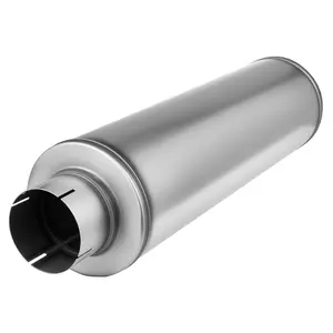 VEVOR Exhaust Muffler, 4 Inch Inlet & Outlet, 30 Inch Overall Length Stainless Steel Exhaust Tip, Universal Resonator Round Body, High Performance for Trucks, Sedans, Sports Cars, SUVs & Daily Drivers