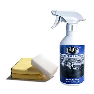 Car Interior Cleaner & Protectant, 16 Fl Oz Interior Detailer Spray – Cleans & Helps Protect Dashboard, Leather, Vinyl & Plastic, Includes Towel & Cleaning Sponge (Pack of 1)