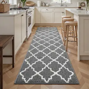Non Slip Runner Rug Washable Dirt Trapping Rubber Backing Hallway Mat Large