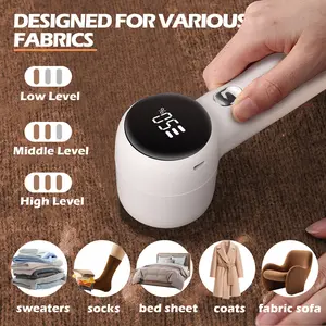 1pc Electric Clothes Lint Remover with 3 Speeds, Portable 1200mAh Rechargeable Sweater Fabric Shaver Removes with Digital Display, Household Fabric Shaver, Clothing Fuzz Pellet Remover Machine, Hairball Trimmer for Clothes, Bedding
