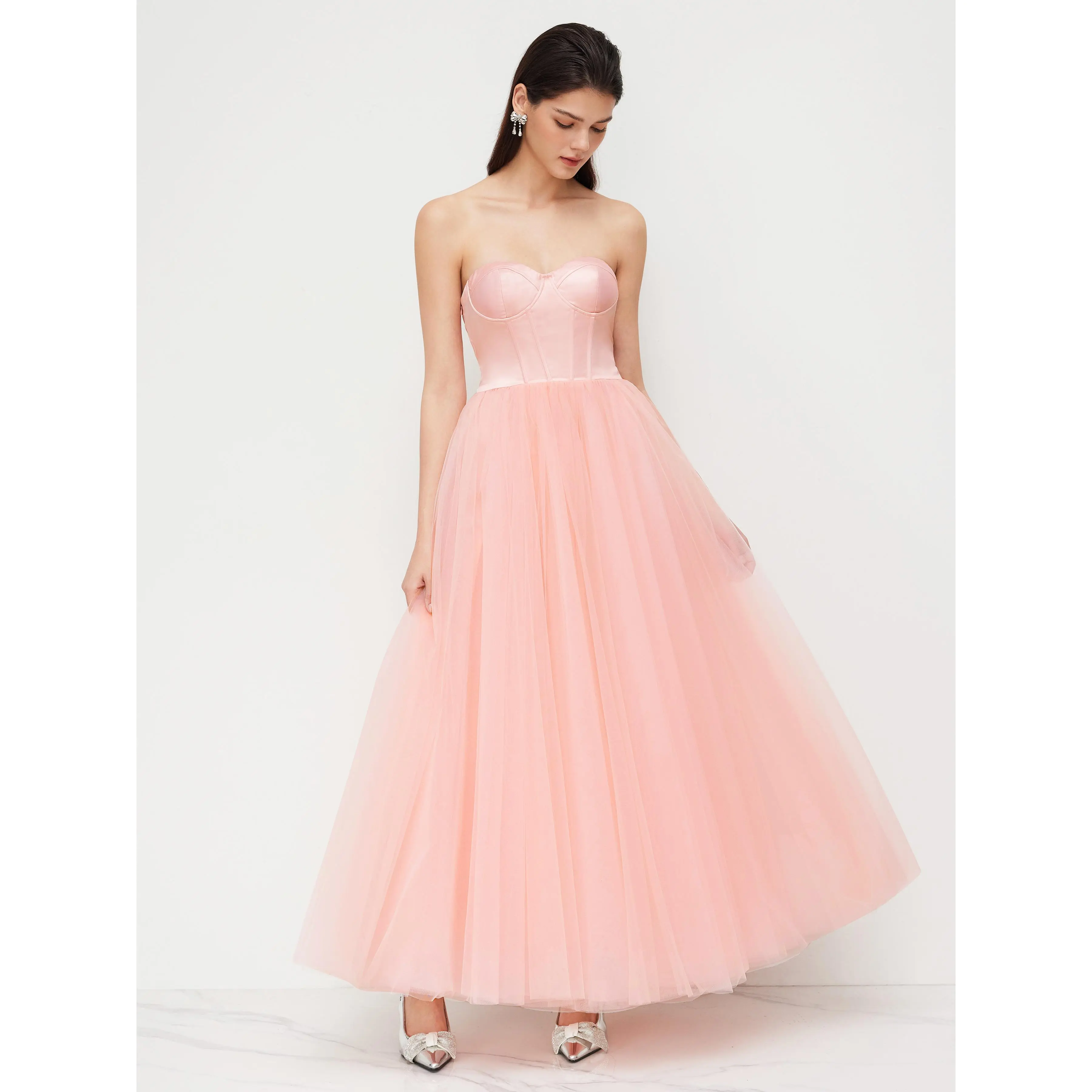 Cider Tube Lace Up Corset Tulle Maxi Dress SwimWeek - TikTok Shop