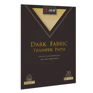 A-SUB 8.5''x11'' Dark Fabric Transfer Paper 20 Sheets