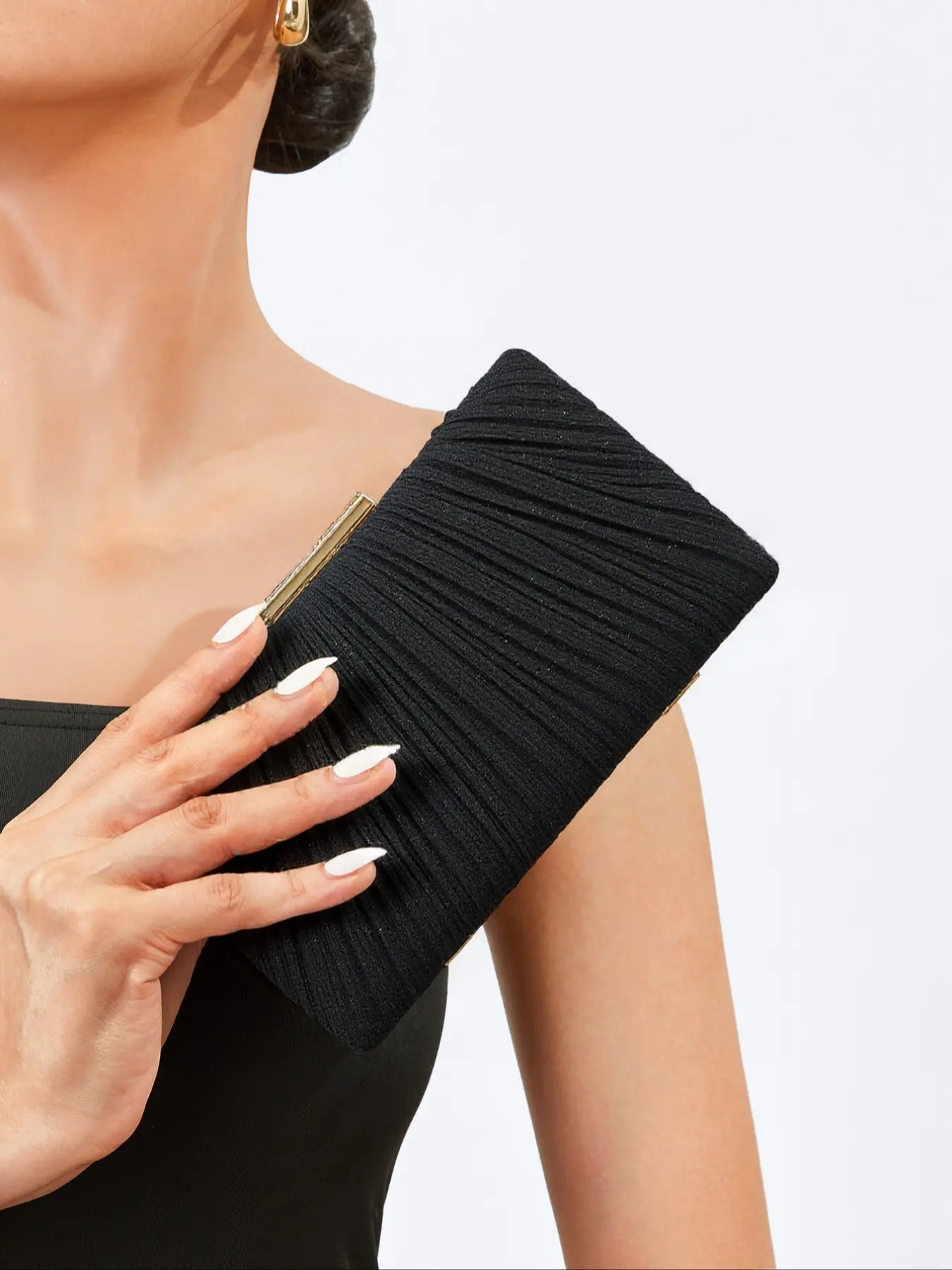 Fashion Elegant Pleated Bow Decorated Clutch Bag for Women, Versatile Party Evening Bag, Cute Bow Design, Perfect for Weddings, Birthdays, Christmas, Fashionable Versatile Purse