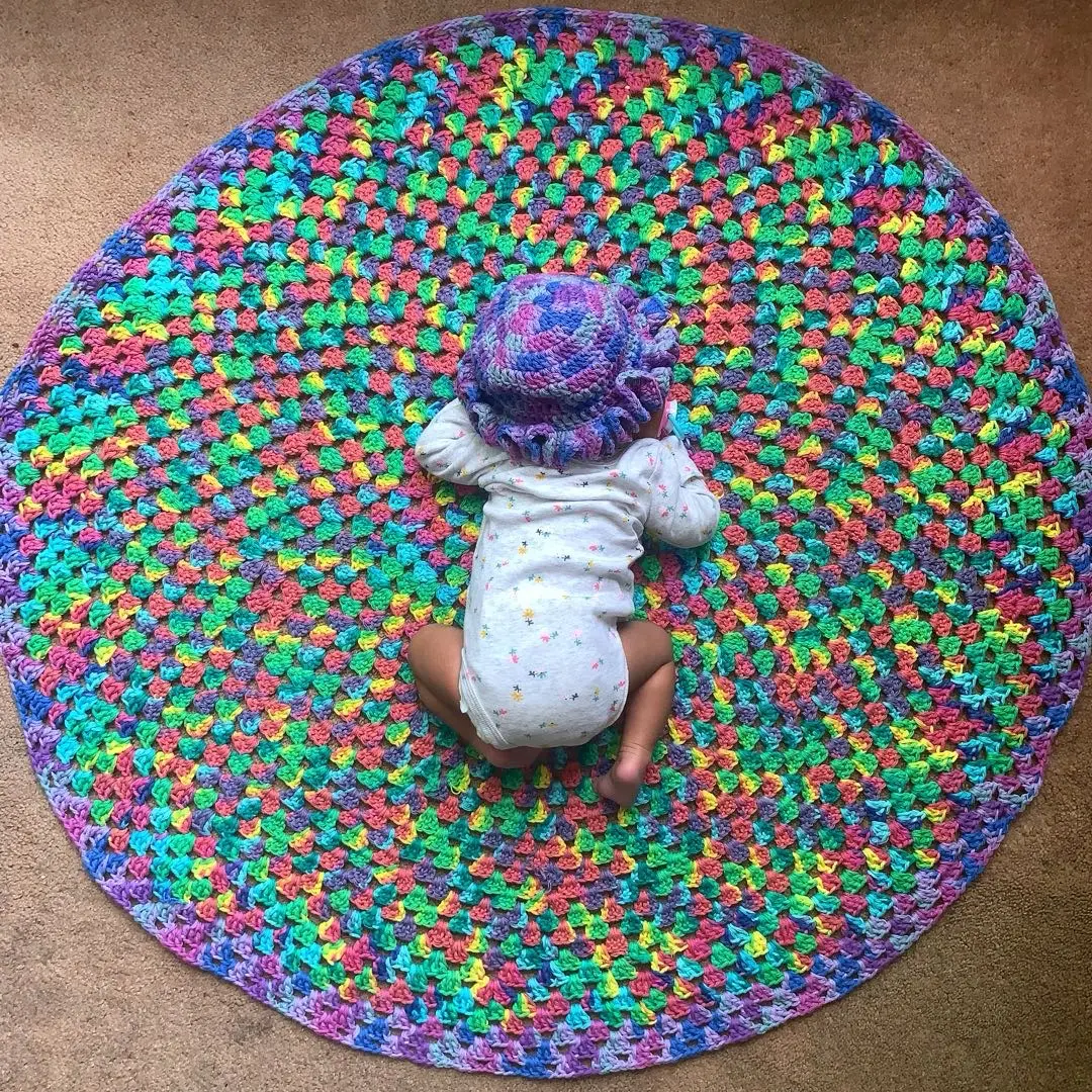 Crochet Circle Blanket in Multiple Colors options with gift!