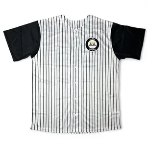 Hella Thrifty Vintage Baseball Jersey - Oversized Fit with Pinstripes & Black Sleeves - Lightweight & Breathable Fabric - Unisex Design - 90s Inspired Streetwear