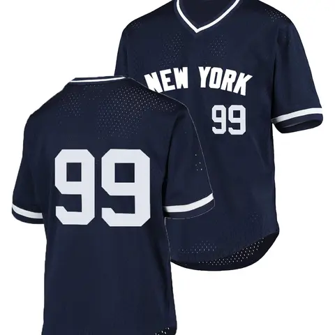 Men's Letter & Figure Embroidery Contrast Binding Embroidered Baseball Jersey, Loose Casual Button Front Baseball Top for Training & Competition, Baseball Outfielder Equipment, Sports Tops, Jersey Tee, Sports Style Jersey, Sports Clothing