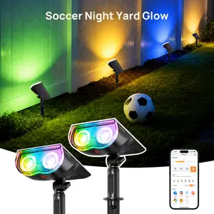 Linkind Smart Solar Spotlight Outdoor APP Control Color Changing IP67 Waterproof Landscape Lighting for Yard Garden Pathway