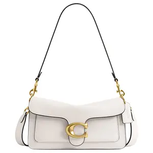 COACH Tabby 26 Crossbody Bag for Women – Classic Buckle Closure, Detachable Strap, Signature Hardware, Natural Grain Leather, Chalk White