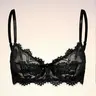 【Black Friday】French Style Eyelash Lace Underwire Bra with Adjustable Straps, Elegant Breathable Push-Up Bra for Women, Stylish & Comfortable Lingerie