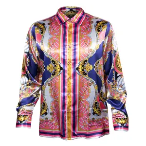 Prestige Satin Digital Print Button Up Shirt PR-488